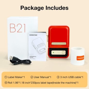 Niimbot B21S Thermal Label Printer - Red - 28978-B21B - RED