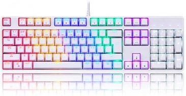 MOTOSPEED Wired Mechnical Keyboard Rainbow White Color With Blue Switch- MOTO CK107(6 Month Warranty)