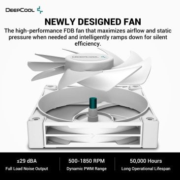 Deepcool AK400 WH 120mm Fan 4-pin PWM Air Cooler/CPU Fan - R-AK400-WHNNMN-G-1