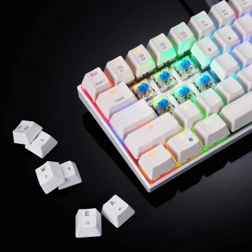 Motospeed Bluetooth Mechanical Keyboard RGB White with Blue Switch with Arabic Layout - 6 months warranty