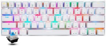 Motospeed Bluetooth Mechanical Keyboard RGB White with Blue Switch with Arabic Layout - 6 months warranty