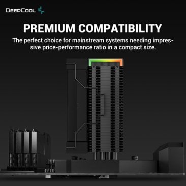Deepcool AK400 Performance CPU Cooler, 4 Direct Touch Copper Heat Pipes - Black - R-AK400-BKADMN-G