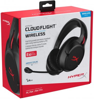 Kingston HyperX Cloud Flight Wireless Gaming Headset for PC & PS4 Compatible - HX-HSCF-BK/EM