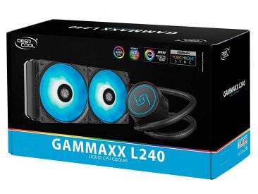 Deepcool Gammaxx L240 RGB AIO Liquid CPU Cooler, SYNC RGB Waterblock and RGB Fans, Motherboard Control, No Wired Controller, AM4 Compatible