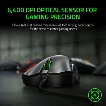 Razer Deathadder Essential Gaming Mouse - True 6400 DPI Optical Sensor- Black