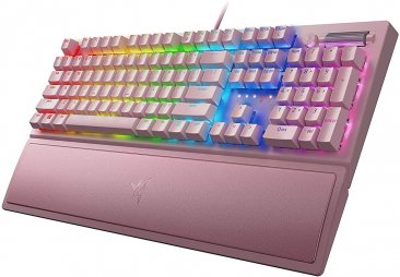 Razer BlackWidow V3 Mechanical Gaming Keyboard: Green Mechanical Switches-Tactile & Clicky - Quartz / Pink-RZ03-03541800-R3M1
