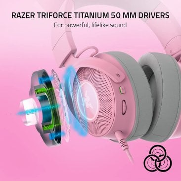 Razer Kraken Kitty V2 Pro RGB USB Gaming Headset - Quartz - RZ04-04510200-R3M1