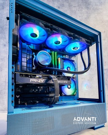 ADVANTI Gaming System Blue Thunder Edition with RTX 4070: INTEL i7-13700K, NIVIDA GEFORCE RTX 4070 12GB,32GB DDR5 RGB RAM,2TB NVME SSD,850W PSU-1 Year Warranty-ADVSYS 27809