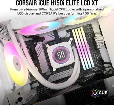 Corsair iCUE H150i Elite LCD XT Liquid CPU Cooler - CW-9060077-WW