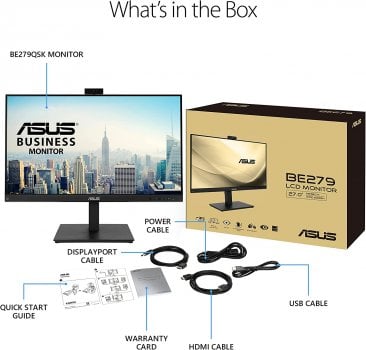 Asus BE279QSK 27 inch, Full HD Video Conferencing Monitor - 90LM04P1-B02370