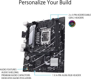 Asus PRIME B760M-K D4 LGA 1700 Micro-ATX Motherboard - 90MB1DS0-M1EAY0
