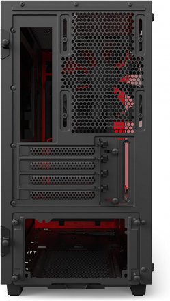 NZXT H400i Micro-ATX Computer Case (Matte Black+Red | CA-H400W-BR
