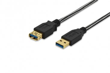 Ednet USB 3.0 extension cable, type A M/F, 3.0m, USB 3.0 comform, cotton, gold, bl - 84235