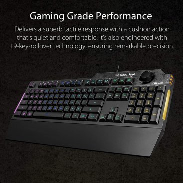 Asus RA04 TUF Gaming K1 RGB Wired Gaming Keyboard, Arabic – Black - 90MP01X0-BKCA00