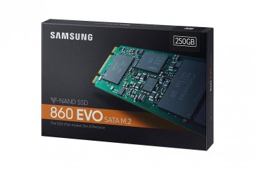 Samsung 860 EVO Series 250GB M.2 2280 SATA3 Solid State Drive, Retail (Samsung V-NAND 3bit MLC) - MZ-N6E250BW