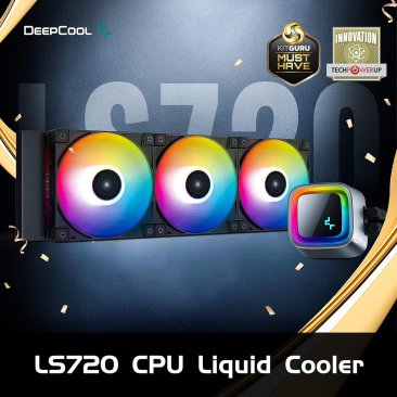 DeepCool LS720 360mm AIO 300w TDP 4th Gen Dual Chamber Pump 360mm Liquid Cooler - R-LS720-BKAMNT-G-1