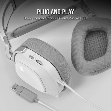Corsair HS80 RGB USB Wired Gaming Headset - White - CA-9011237-EU