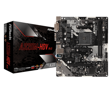 ASRock A320M-HDV R4.0 Socket AM4/ AMD Promontory A320/ DDR4/ SATA3&USB3.1/ M.2/ A&GbE/ MicroATX Motherboard MB-A32MHR4