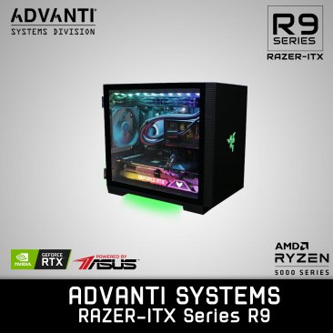 ADVANTI Systems RAZER-ITX Series R9: AMD Ryzen 9 5900X, NVIDIA GeForce RTX 3090 24GB, 32 GB DDR4 RAM, 2TB NVME SSD, 2TB SSD, 800W Power Supply - 1 Year Warranty