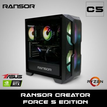 RANSOR Creator Force 5 Edition: AMD Ryzen 5 3600XT, NVIDIA GeForce RTX 2060 8GB Super Edition, 16 GB DDR4 RAM, 500 GB NVME SSD, 2 TB HDD, 500W Power Supply - 1 Year Warranty - RNSR-PC-CF5-PRO-01