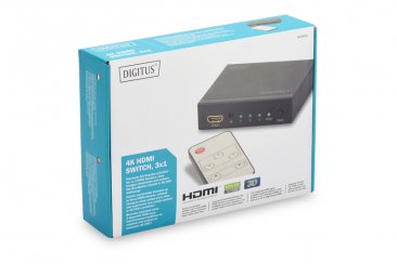 DIGITUS 4K HDMI Switch 3x1, supports 4K2K,3D video formats - DS-48304