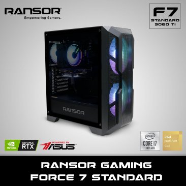 RANSOR Gaming Force 7 Standard: Intel Core i7-10700, NVIDIA GeForce RTX 3060TI 8GB, 16 GB DDR4 RAM, 500 GB SSD, 1 TB HDD, 500W PSU, 1 Year Warranty - RNSR-PC-F7-STD-3060TI-01