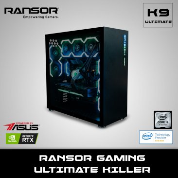 RANSOR Gaming Ultimate Killer: Intel Core i9-10940X, NVIDIA GeForce RTX 3090, 64 GB RAM, 2TB NVME SSD, 2 TB SSD, 1000W PSU - 1 Year Warranty