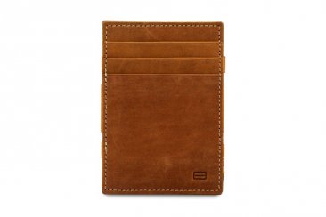 Garzini Magic Coin Wallet RFID Leather Essenziale Hold Up to 10 Cards - Camel Brown