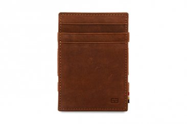 Garzini Magic Coin Wallet RFID Leather Essenziale Hold Up to 10 Cards - Java Brown