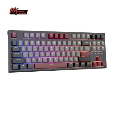 Royal Kludge RKR87 RGB 87 Keys Hot Swappable Mechanical Keyboard Black/Blue - Switch - Eng/Ara Keys - RK-R87-BLK/BLUE