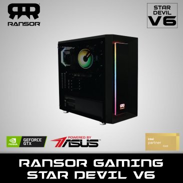 RANSOR Gaming Star Devil Edition VI - Intel Core i5-10400, NVIDIA GeForce GTX 1660 Super 6GB OC, 16 GB RAM, 500 GB SSD, 1 TB HDD, 500W PSU - One Year Warranty