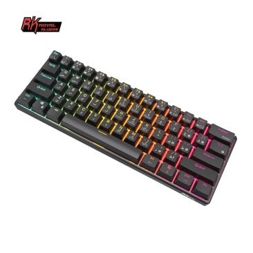 Royal Kludge RK61 Wireless RGB Mechanical Keyboard - Blue Switch, Eng/Ara, Black - RK61 TRI MODES BLK/BLUE