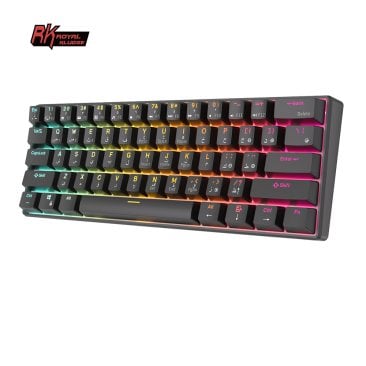 Royal Kludge RK61 Wireless RGB Mechanical Keyboard - Blue Switch, Eng/Ara, Black - RK61 TRI MODES BLK/BLUE