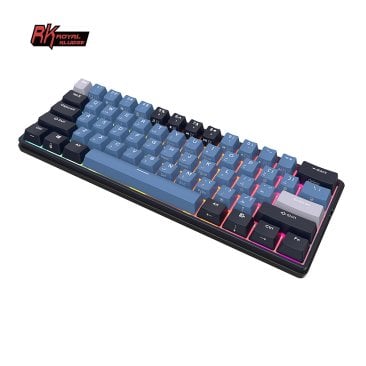 Royal Kludge RK61 Plus Tri-Modes Wireless Mechanical Keyboard Blue Switch (Color: Indigo) - Eng/Ara Keys - RK61 PLUS -INDIGO/ BLUE