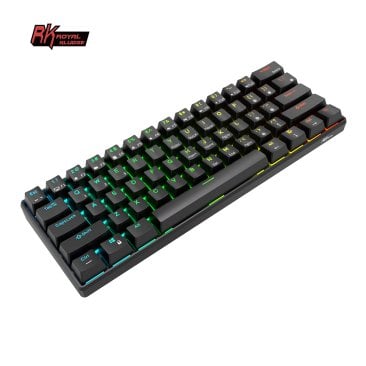 Royal Kludge RK61 Wireless RGB Mechanical Gaming Keyboard - Blue Switches, Eng Layout, Black - RK61 TRI MODES BLK/BLUE ENG