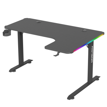 RANSOR Space-L RGB Corner Gaming Desk - Black - RNSR-GD-SPLSTD-BLK