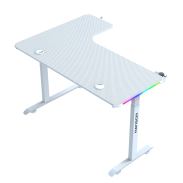 RANSOR SPACE-L Pro RGB Height Adjustable Desk - White - RNSR-GD-SPLPRO-WHT