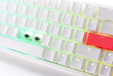 Ducky One 2 SF 65% RGB Cherry Red RGB Switch White/English-Arabic/White keycaps/ White case Keyboard-1 Year Warranty