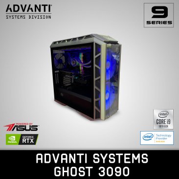 ADVANTI Systems Series 9: Intel Core i9-10900K, NVIDIA GeForce RTX 3080, 32 GB RAM, 1 TB NVME, 2 TB SSD, 700W PSU - 1 Year Warranty