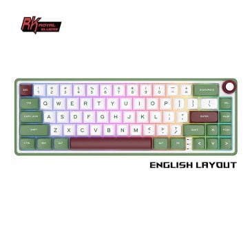 Royal Kludge R65 Wired RGB Mechanical Keyboard - Chartreuse Switches, Green Sand - RK-R65 GRSND/CHARTRS