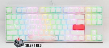 Ducky One 2 TKL RGB Cherry Silent Red RGB Switch White/ Black keycaps/ White top case white bottom case | ENG/ARABIC Keys -DKON1787ST-SARALWWT1