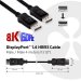 Club 3D CAC-1066 Display Port to Display Port 1.4/HBR3 Cable DP 1.4 8K 60Hz 4m/13.12', Black - CAC-1066