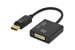 Ednet DisplayPort adapter cable, DP - DVI (24+5) M/F, 0.2m, w/interlock, 4K, active converter, CE, gold, bl